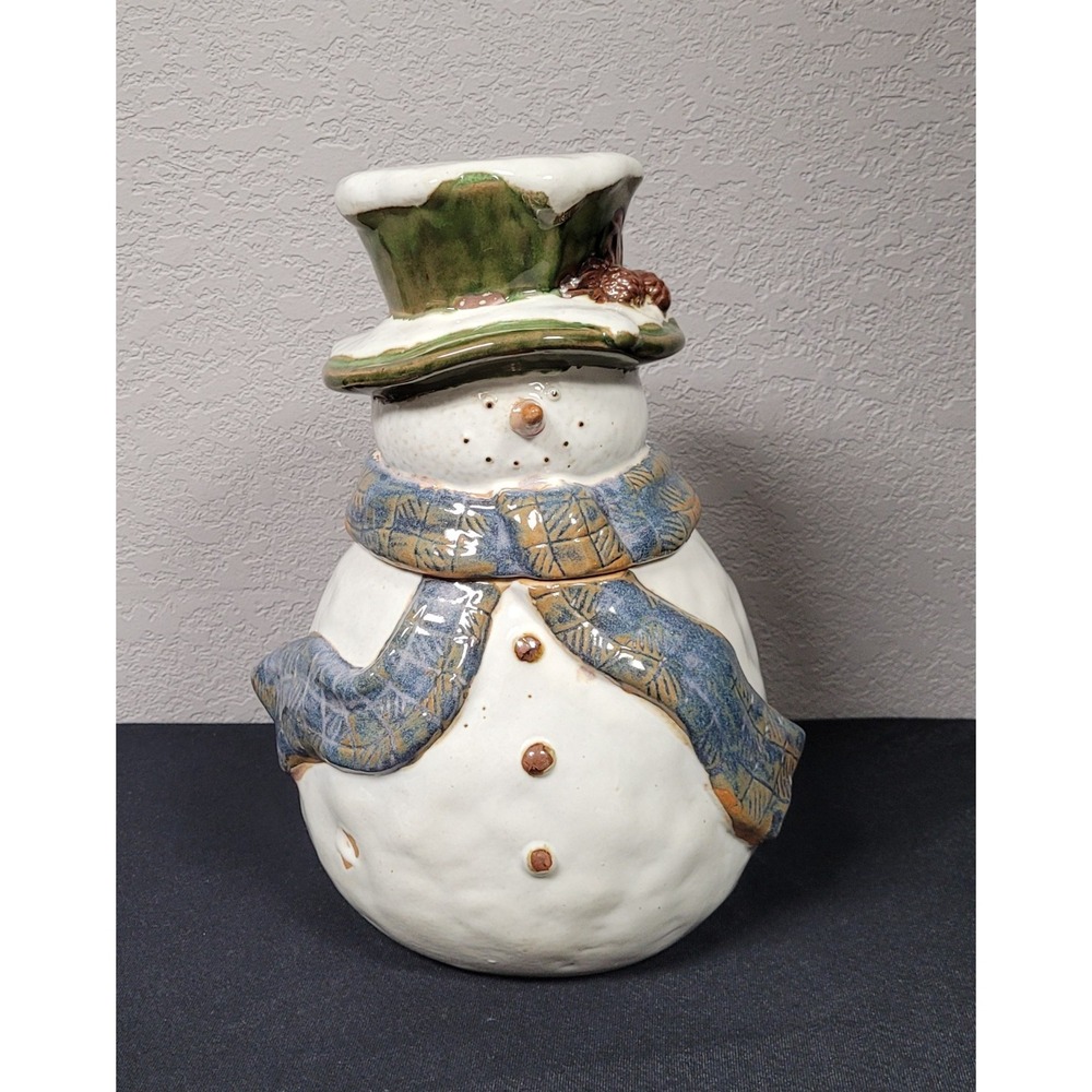 St. Nicholas Square "Forest Friends" Stoneware Snowman Cookie Jar Christmas